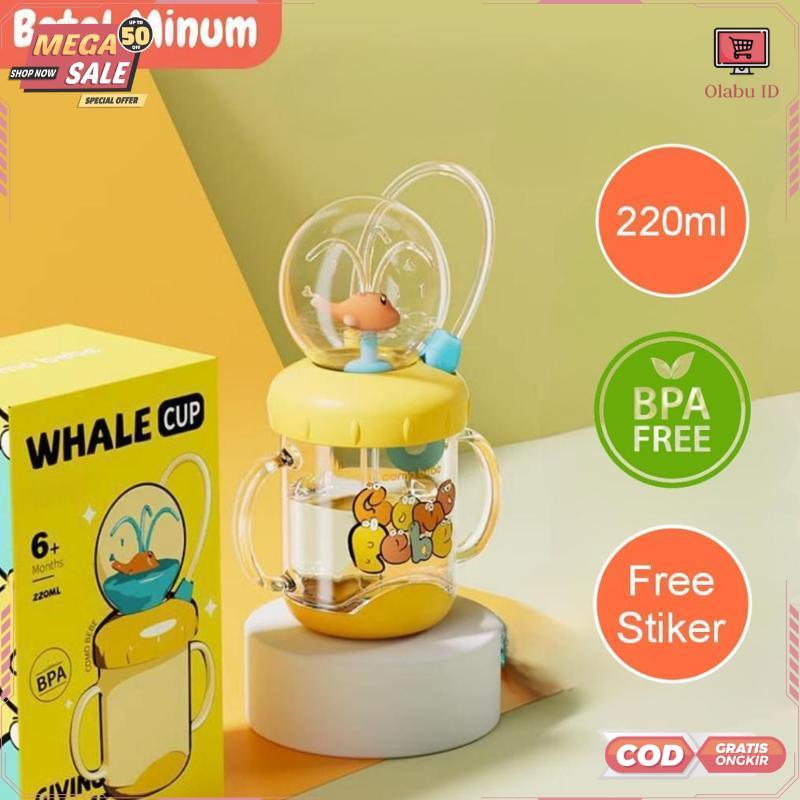 Diskon COMOBEBE Botol Minum Air Mancur 220 Bahan Tritan BPA FREE/ Gelas Botol Minum Anak Botol Bayi 