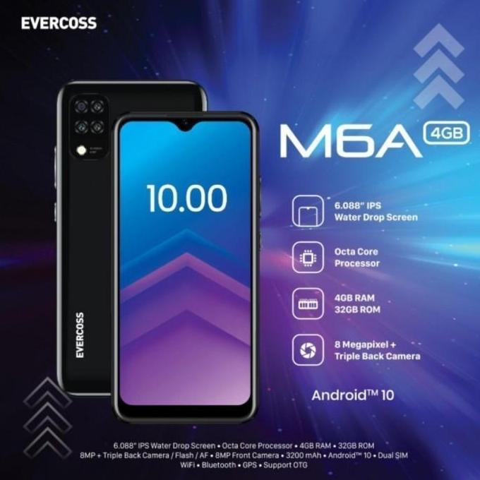 Evercoss M6A 4/32 Ram 4gb Internal 32gb Garansi Resmi