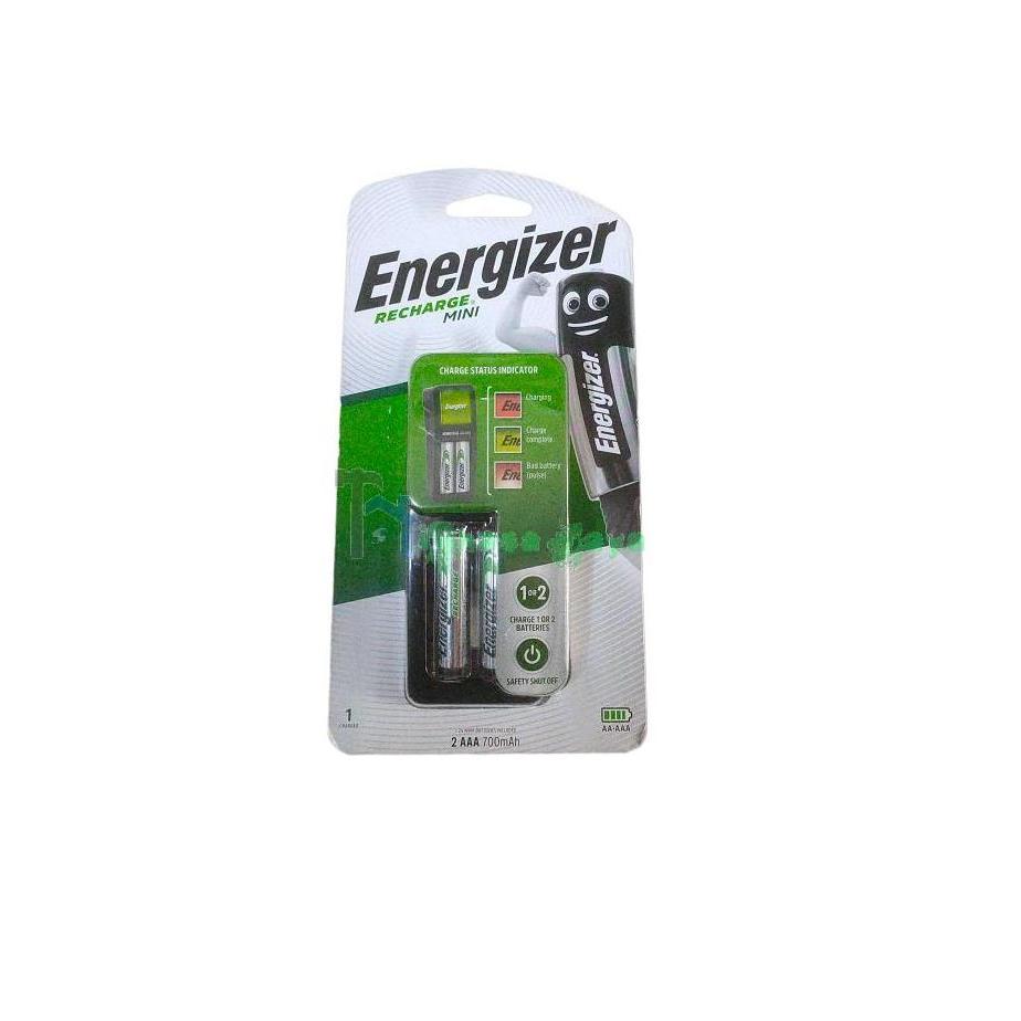 Charger Energizer + 2 Baterai AAA/A3 Cas Rechargeable