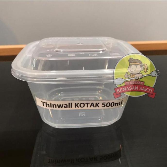 Thinwall 500ml KOTAK / Container Microwave / Kotak Makan Wadah Plastik