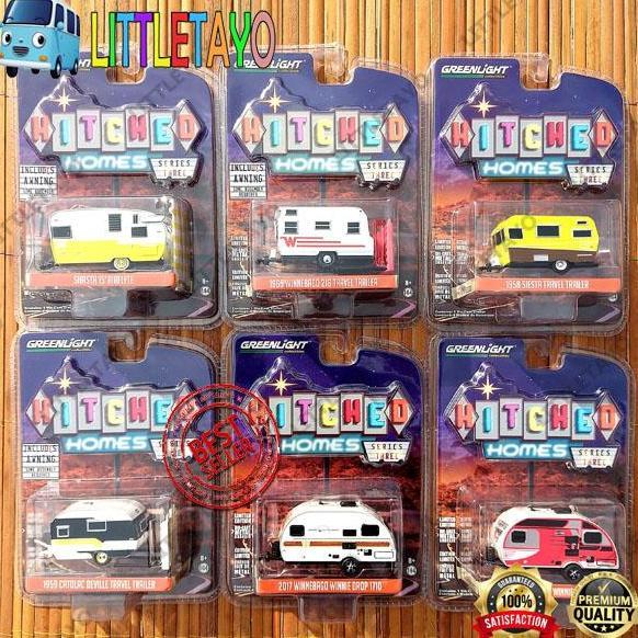 GREENLIGHT HITCHED HOMES series 3 SET 6 pcs - TRAVEL CAR TRAILER DROP
