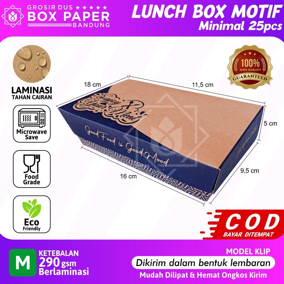 Bisa Cod Kotak Makan Kertas / Paper Lunch / Box Motif Makanan Kemasan Ayam Geprek Kraft 290Gsm ||