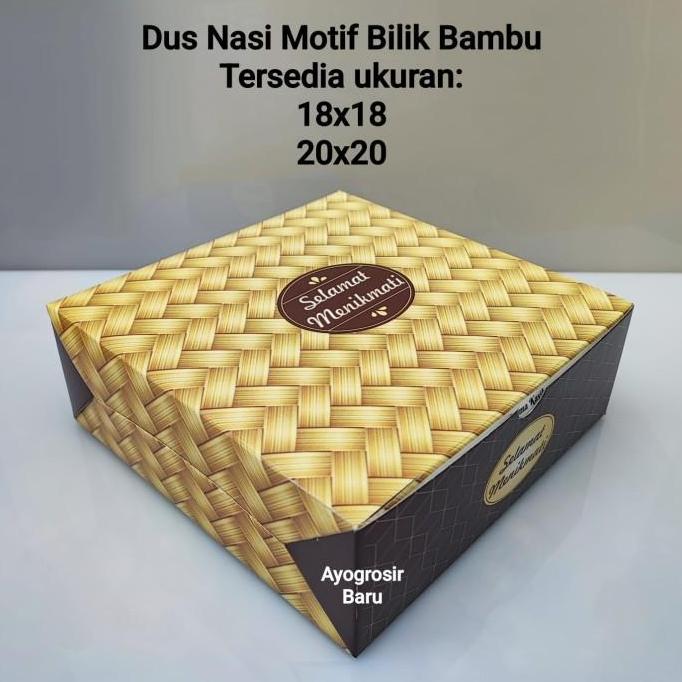 Dus Nasi 20x20 Bilik Bambu isi 100 pcs GS Motif Box Besek Aneka KAR