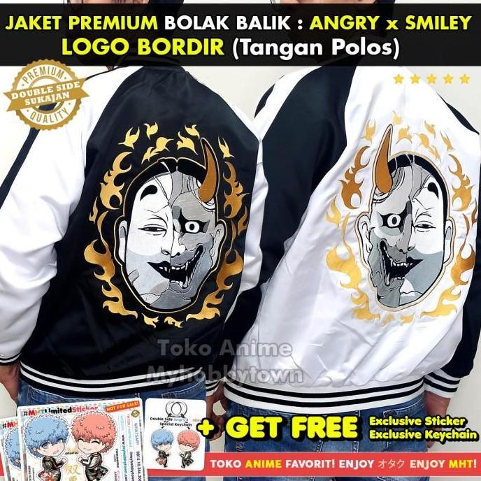Promo Jaket Smiley Angry Tokyo Revengers Bomber Sukajan Anime Kawata Twins COD