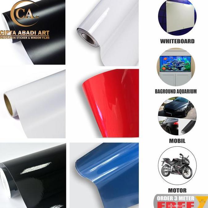 Stiker Kaca , Skotlet Warna Hitam dan Putih Glossy Doft