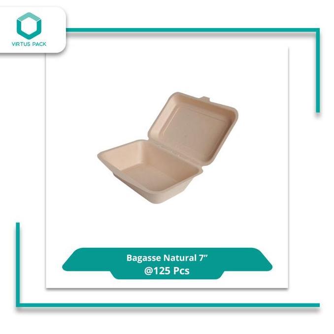 Virtuspack/ Eco Friendly / Lunch Box / Food Box / Bagasse 7" /125 pcs