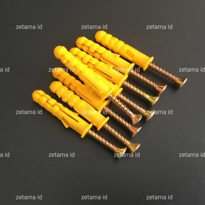 COD Fiser S6 Sekrup Gantungan Tembok Fiser M6x30mm Kuning @10set