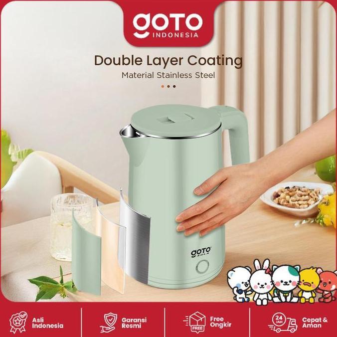 Goto Sola Electric Kettle Teko Listrik Pemanas Air Stainless Steel