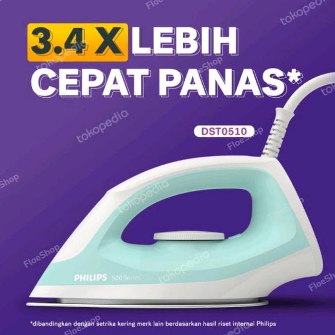 Setrika Philips/Gosokan Philips/Philips Dry Iron DST0510 Seri 500