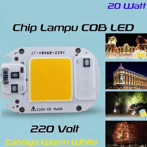 LED COB 20W Input Ac 110V 220V Colorful Smart IC Chip Warm White Lampu Sorot Rumah 20 Watt Langsung 