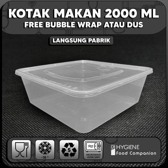 lunch box plastik 2000ml / Thinwall 2000ml / Kotak bekal / Kotak Lauk