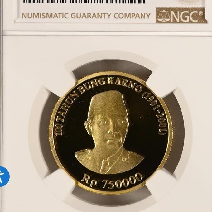 koin brass soekarno NGC  PF 69 SMR