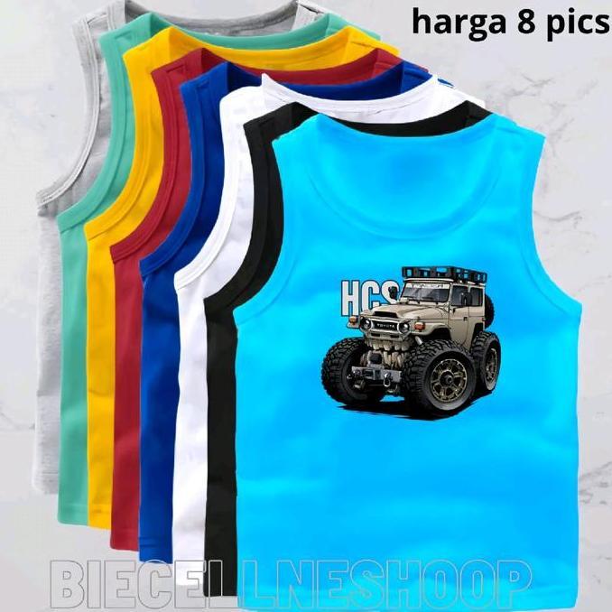 Promo Singlet anak paket hemat isi 8pt spandek PE Mobil HCS Usia 2-16 Tahun Cewek Cowok Perempuan La