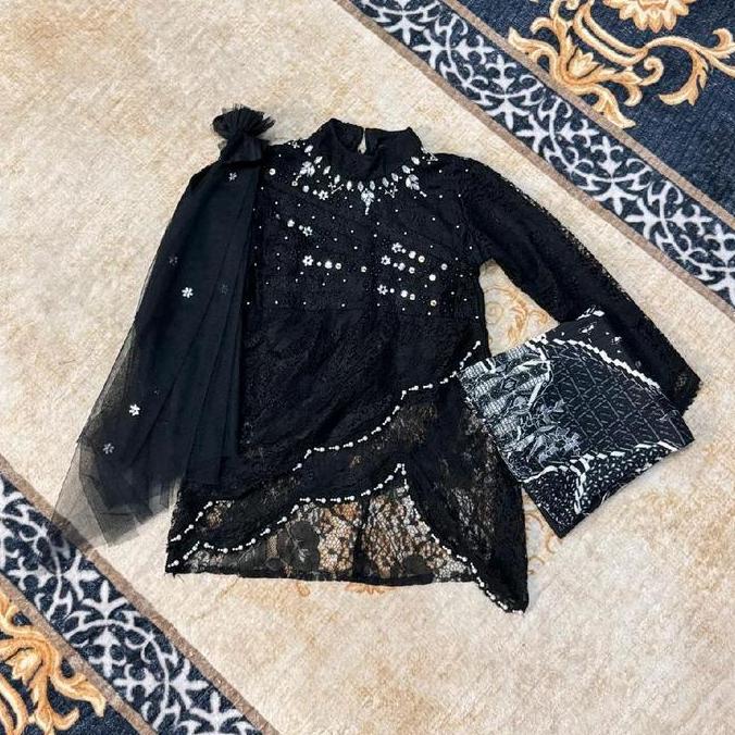 Promo Fashion Anak Cewek / Kebaya anak anggun selena brokat selendang payet modern / Kebaya anak Can