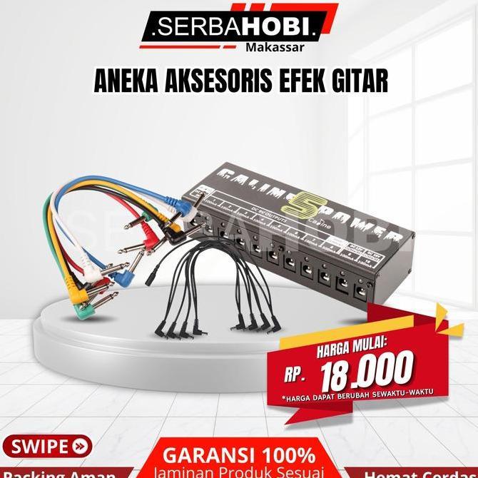 `````````] AKSESORIS EFEK GITAR KABEL 8 CABANG DAN POWER SUPPLY
