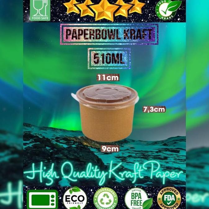 Paper Bowl Kraft 500ml NESTO Rice Bowl 500ml Paper Bowl Coklat 500ml