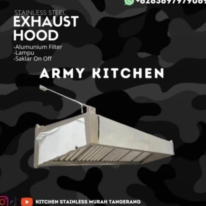 Promo Dp Custom Exhaust Hood Stainless + Ducting Stainless Cod