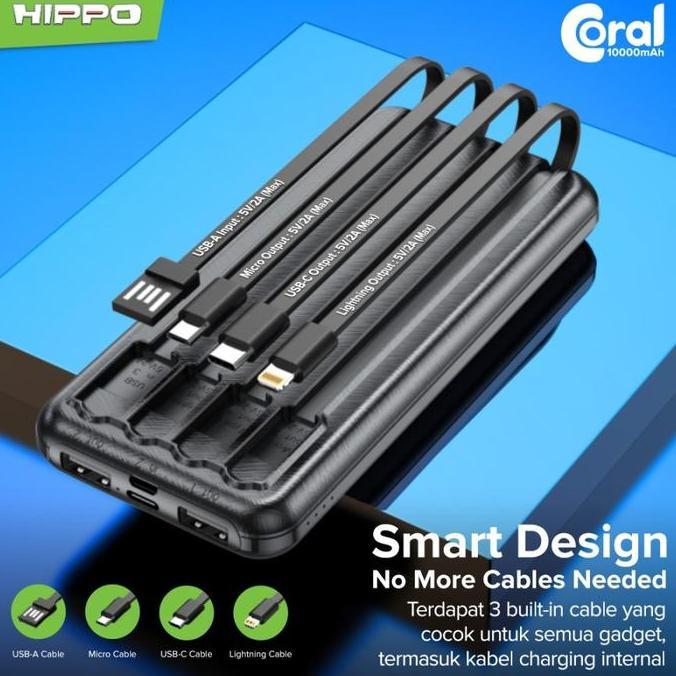 Hippo Power Bank Coral 10000 mAh 5 Output Smart Detect Charging