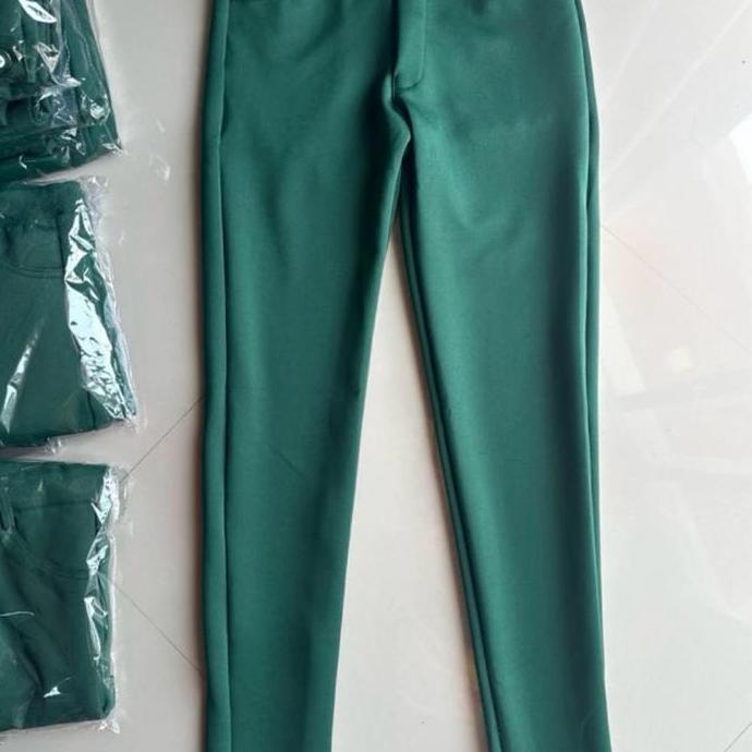 DF390 - Celana caddy golf scuba wanita hijau botol