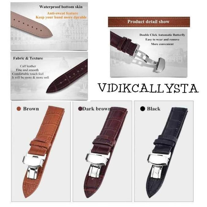 DF173>> Tali jam strap leather omega Speedmaster Tali jam Omega 20 22