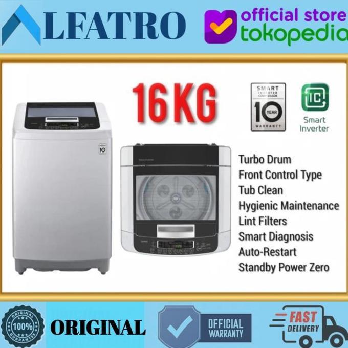 TERMURAH - MESIN CUCI LG 1 TABUNG 16kg T2516VSPM SMART INVERTER T2516 TOP LOADING