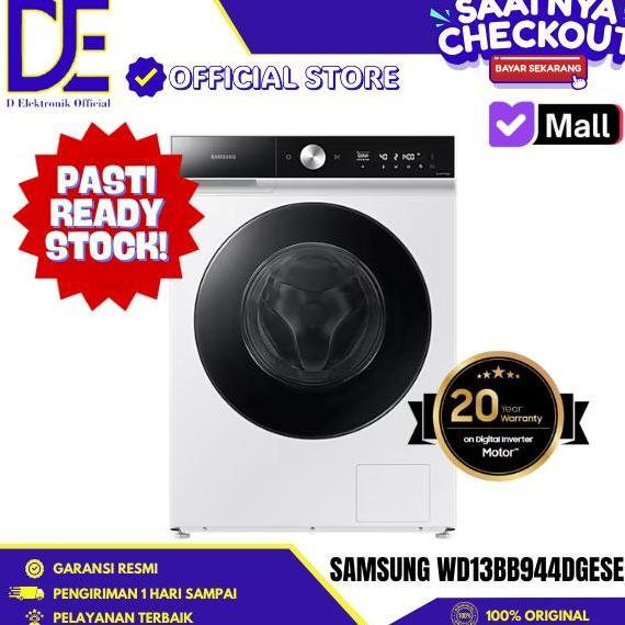 TERMURAH - Samsung BESPOKE WD13BB944DGESE Washer 13kg Dryer 8kg WIFI Quick Wash
