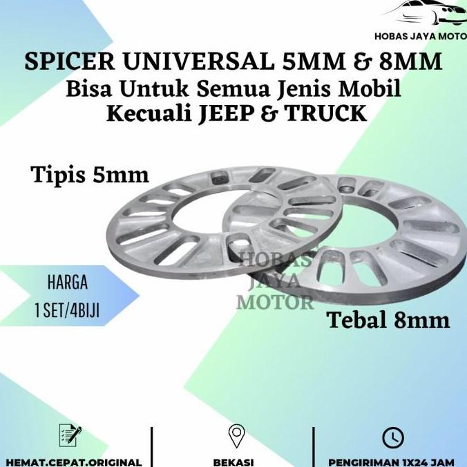 SPICER/ SPACER Ban Roda Velg Mobil 8 mm Universal