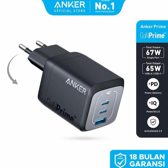 TERBARU - Wall Charger Anker GaNPrime 67W - A2669