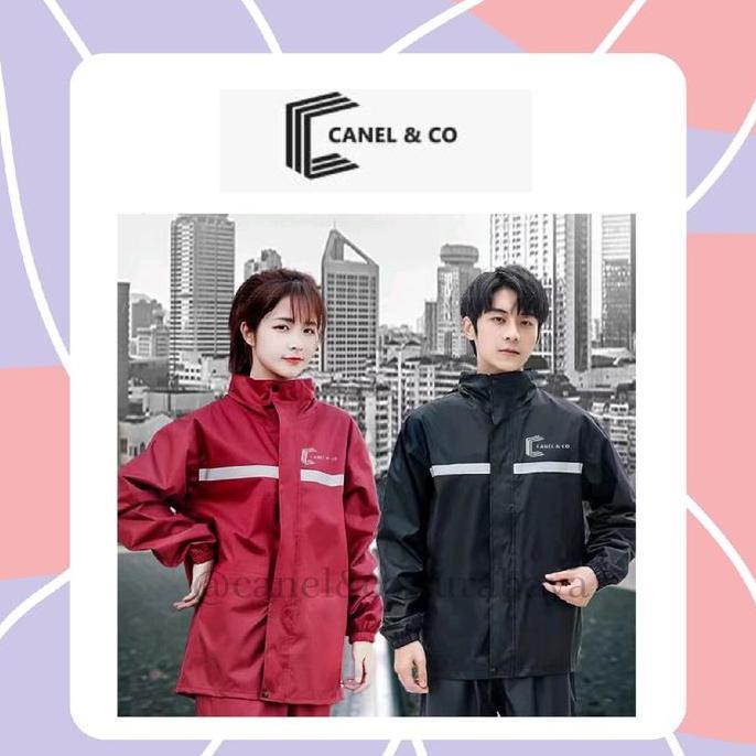 CANEL & CO Campuran PVC Nilon Jas Hujan Keselamatan Raincoat Size 160CM - 175CM