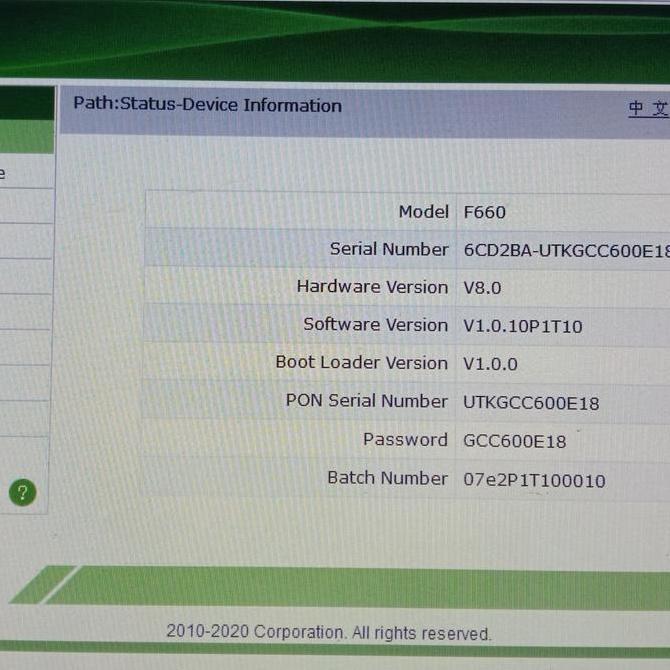 ONT F660 V8 / ONT ZTE F660 V8 Original