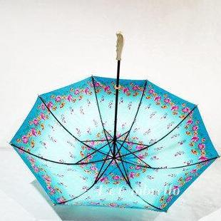 Promo (077B)Payung Golf Jumbo Bahan Satin/Saten Motif Kembang Cod