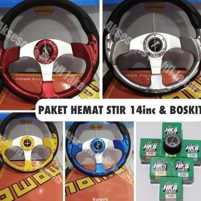 PAKET LENGKAP STIR RACING PLUS BOSKIT MOBIL T120SS SETIR RING 14INCH Original