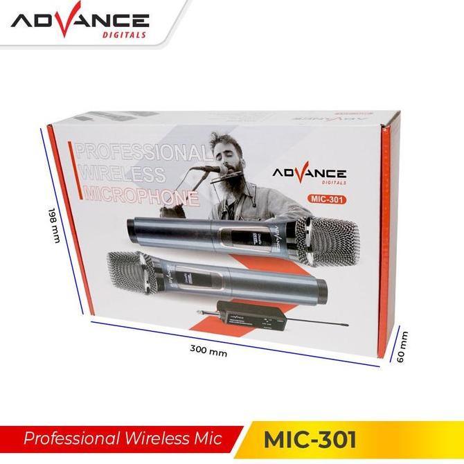 [COD] Advance MIC-301 / MIC301 Double Digital Mic Wireless Microphone Mikrofon Metalic - Garansi 1 T