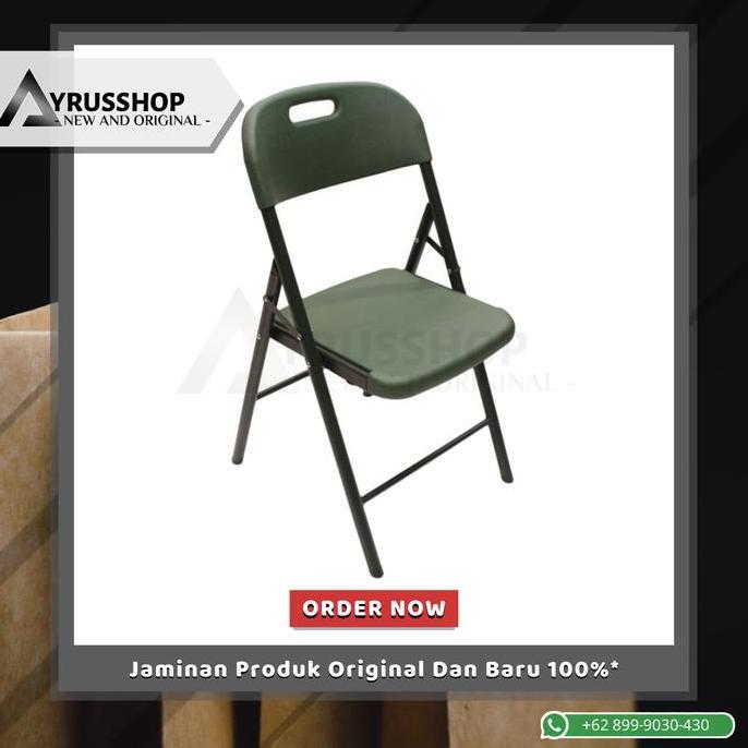 Promo Kursi Lipat Besi Plastik Krisbow Hijau Army/Kursi Kerja Kantor/Chair Cod