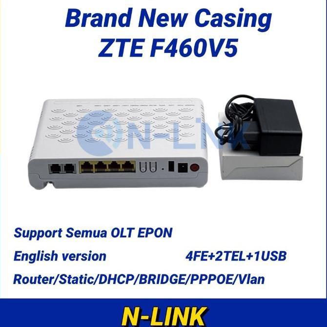 Barang Baru ZTE F460 V5 EPON ONU WiFi Modem | 1GE + 3FE Ports | Hioso HSGQ Compatie | Bridge Mode | 