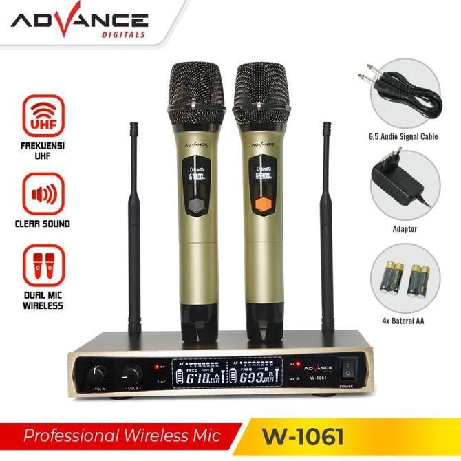 Mic Wireless Double Advance W 1061 Microphone Advance W1061 Original