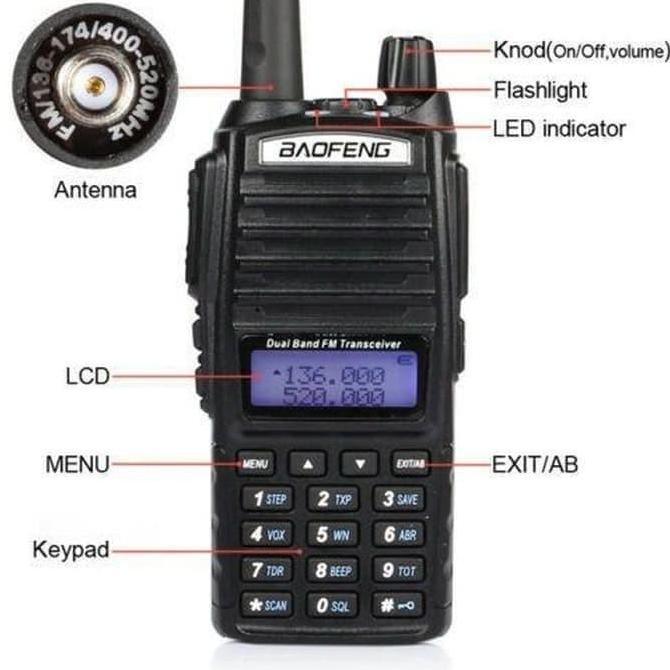 HT Baofeng UV-82 Daya Kuat 8 Watt untuk Koneksi Optimal Jangkauan Luas dan Sinyal Kuat untuk Komunik