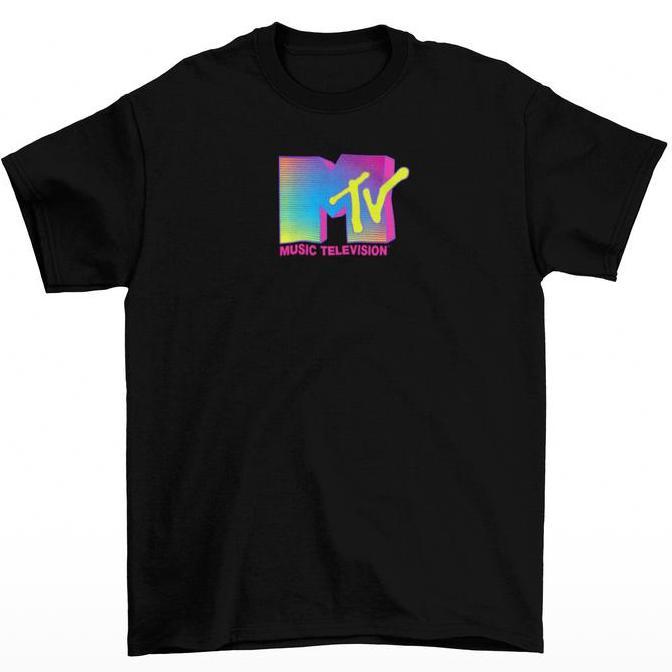 Kaos 90an Pria Tomoinc MTV Fluorescent Logo