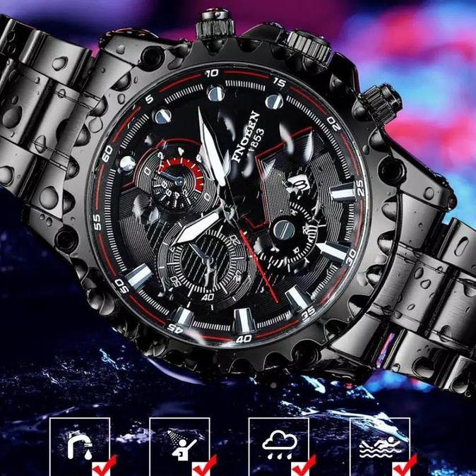 DF395>> Jam Tangan Pria anti air FNGEEN 5757 Analog Kalender Army A+