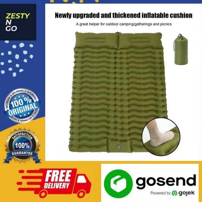Huanq Kasur Matras Angin Manual Sleeping Pad Waterproof Double - Hq-200