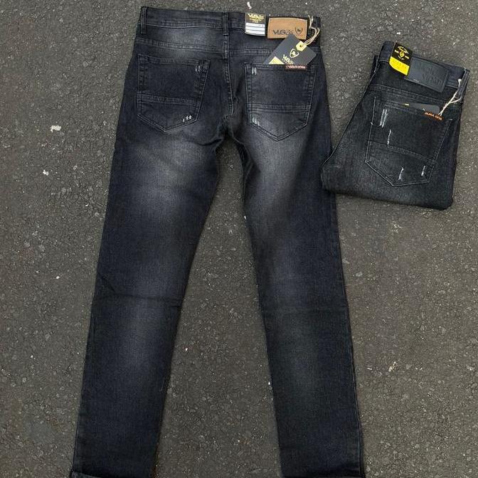 DF281>> CELANA JEANS PANJANG HITAM SOBEK CAKAR VLG01