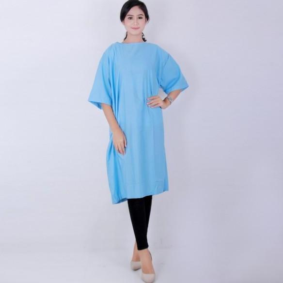 Baju Pasien Rumah Sakit Model Polos Seragam Rawat Inap Lengan Pendek Unisex Pria Wanita Bahan Katun 