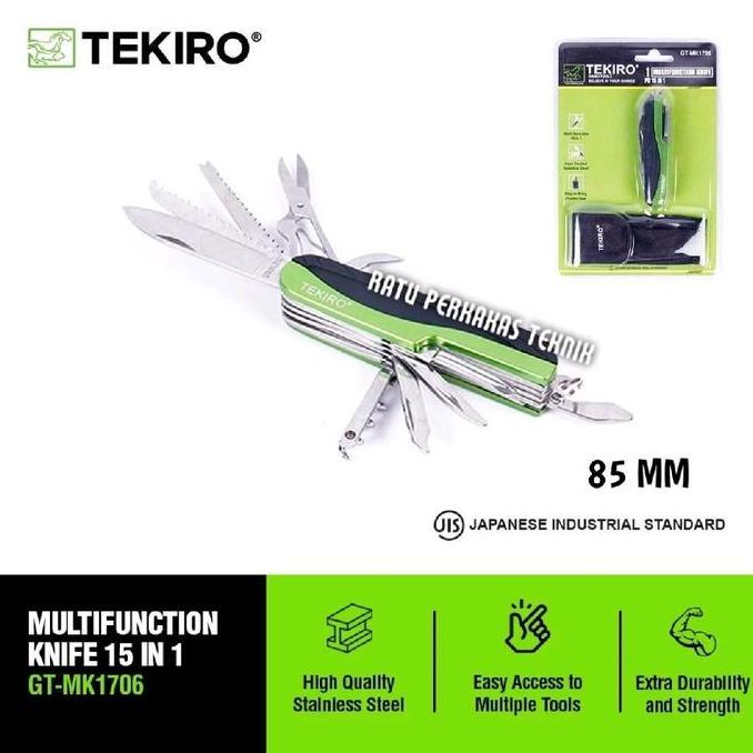 Tekiro Pisau Lipat Multifungsi 15 In 1 Pisau Saku Mini Termurah Alat Camping