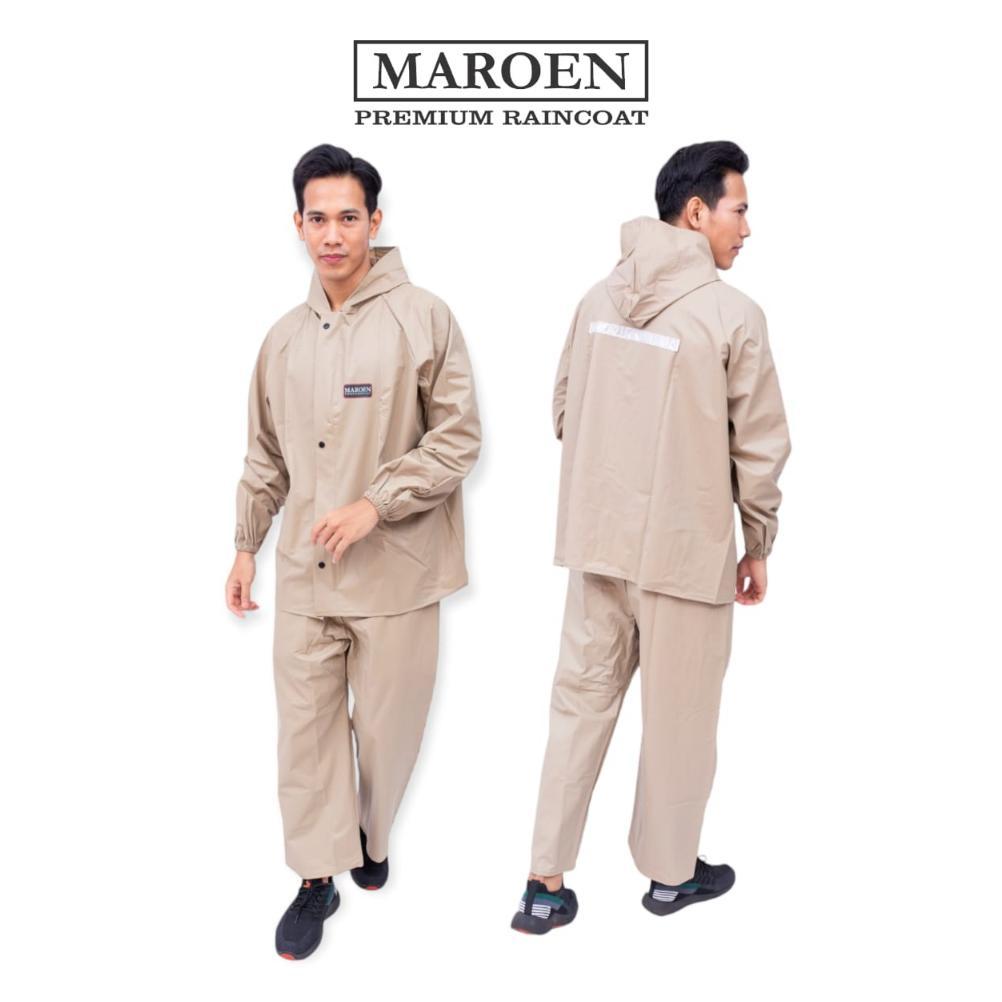 JAS HUJAN WANITA PRIA BY MAROEN ORIGINAL RAINCOAT SETELAN BAJU CELANA BAHAN TEBAL PVC 0.25 MURAH GRO