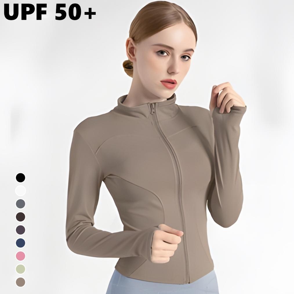 DORA Jaket Olahraga Anti UV Wanita UPF 50+ Baju Gym Sport Outdoor Sejuk Bernapas Lembut Long jhon