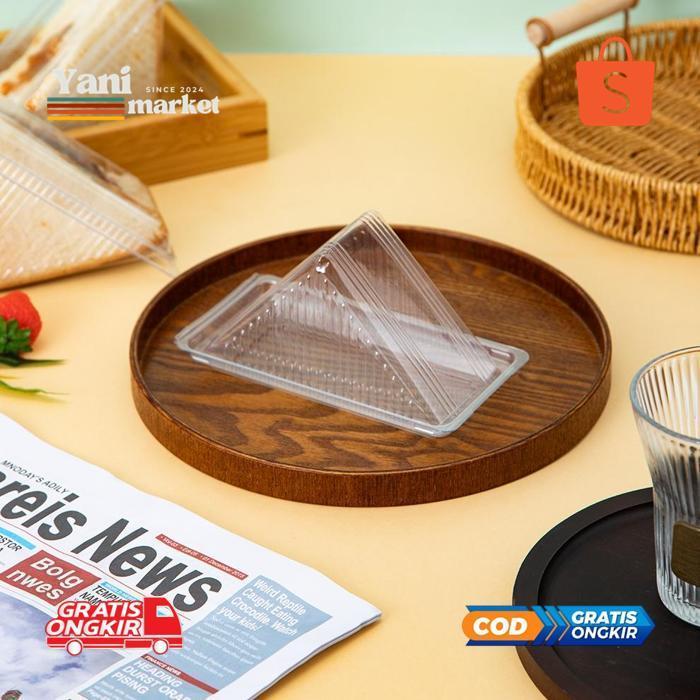 rd-67 gh-6 [10 PCS] Mika Sandwich Segitiga / Tempat Tray Kotak Mika Roti Lapis Roti Bakar Roti Tawar