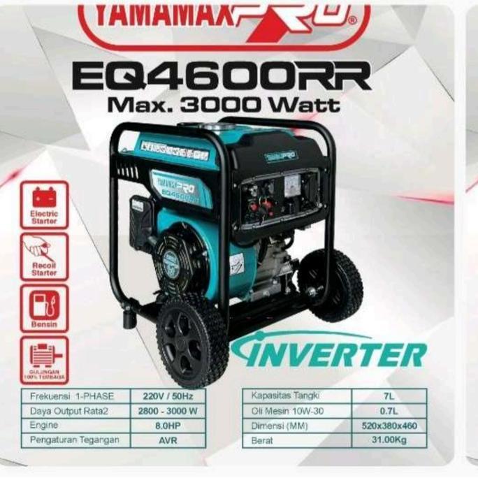 ] Genset inverter Yamamax Pro EQ4600RR EQ 4600RR 2800 Watt maksimal 3000 Watt