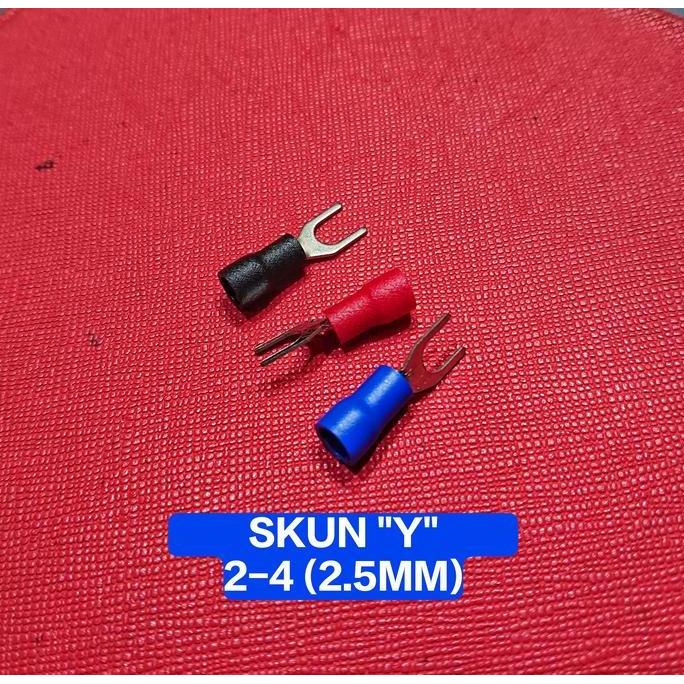 """] Skun Kabel Y 2-4 / Skun Kabel 2.5mm Y / Skun Garpu Y (Varian Warna)