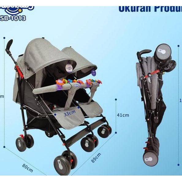 Spacebaby Stroller Kembar Anak Pacific Sb1013 Kereta Dorong Bayi Kembar Stroller Twin Stroller Space
