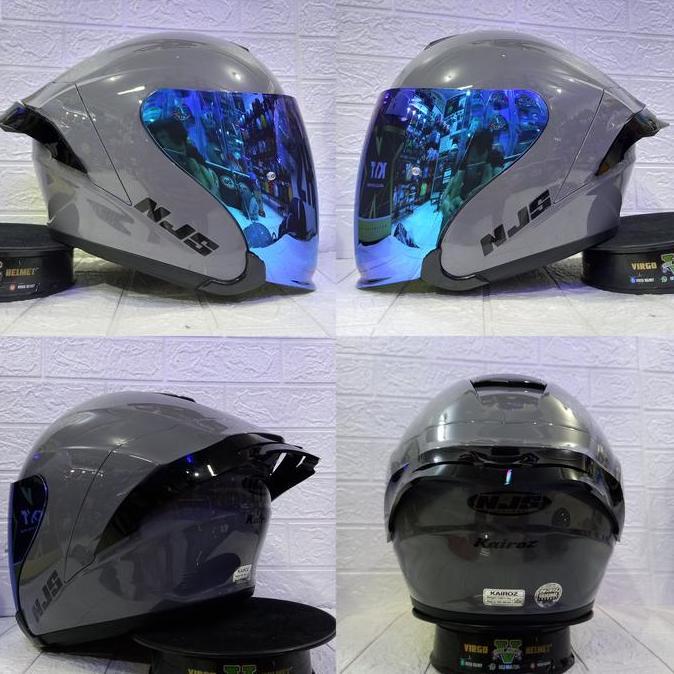 NJS HELM KAIROZ SOLID STONE GREY|HELM NJS KAIROZ PAKET GANTENG